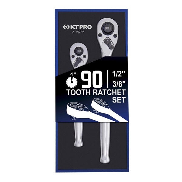 Kt Pro Mixed Drive Size 90 Teeth Ratchet Set, 2 Pieces A7102PR - main